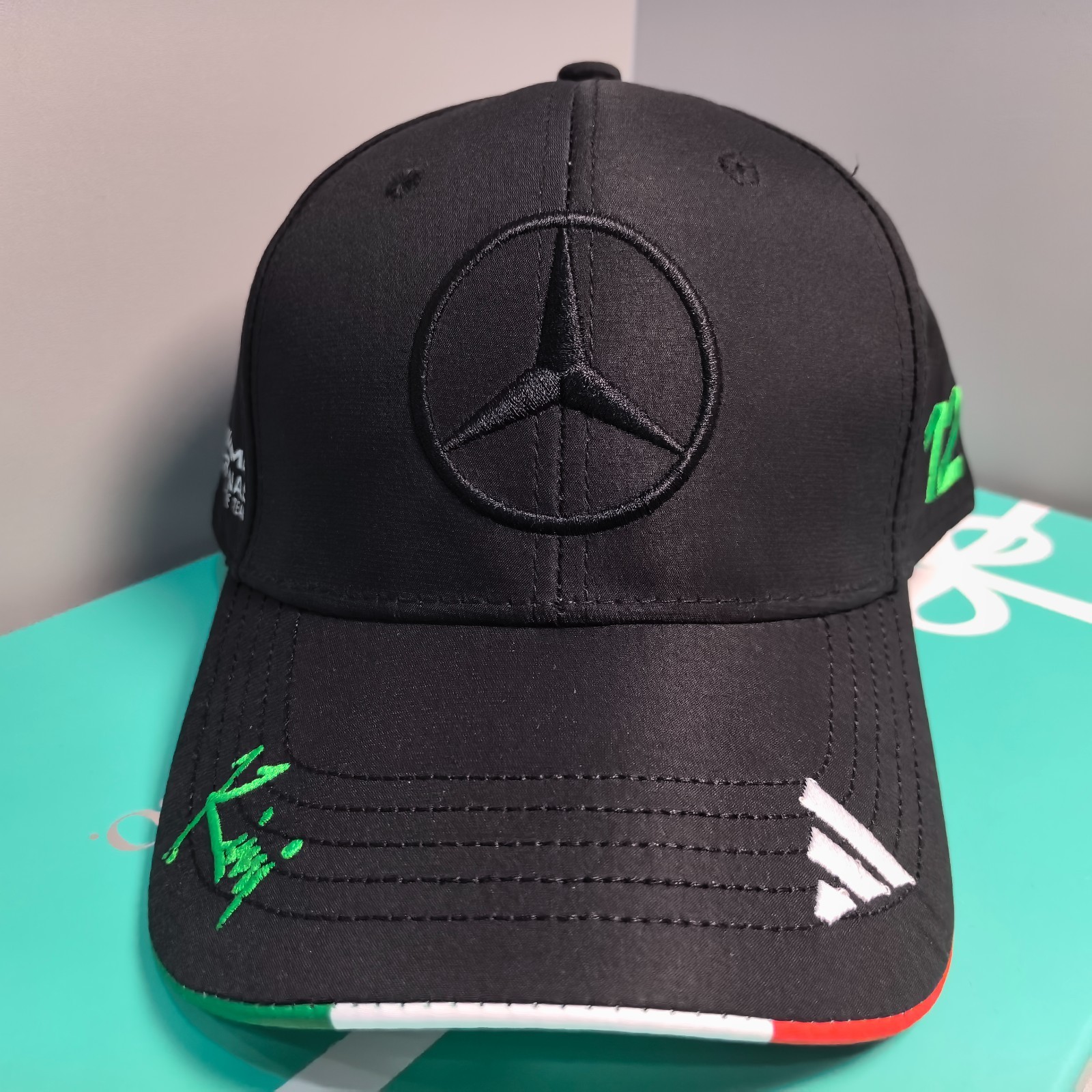 Mercedes AMG Petronas F1 NO.12 Black Adjustable Curved Brim Racing Hat