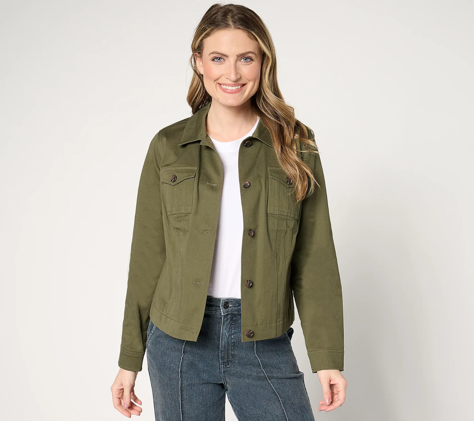 Women with Control Cotton Stretch Sateen Jacket