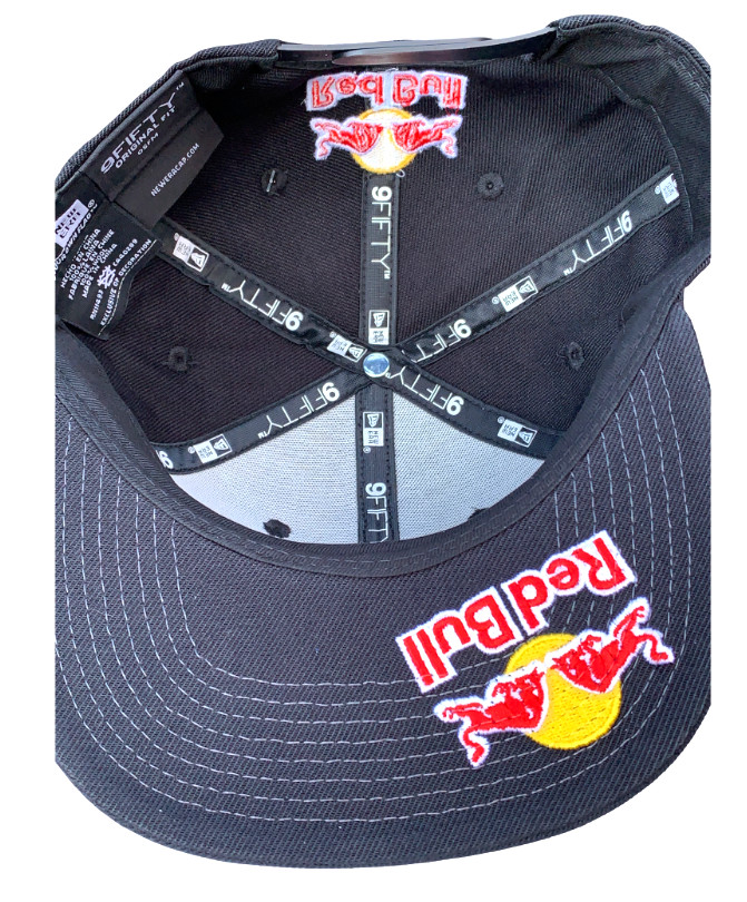 R – Black Flat Brim Twill Snapback Cap. 3 Logos. Racing. F1. MotoGP. Supercross.