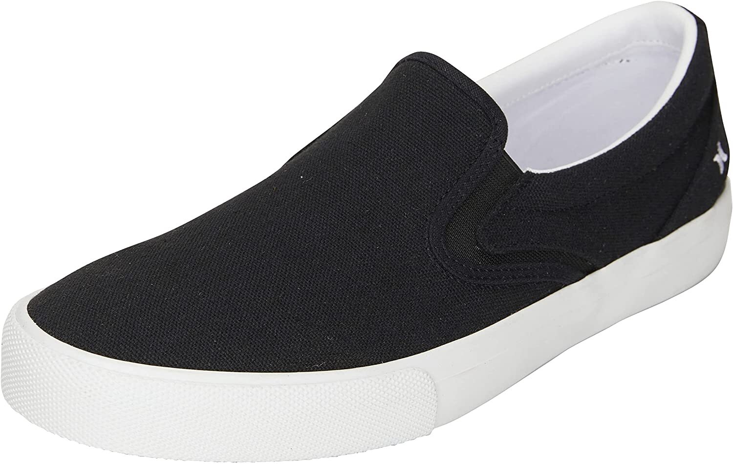Men’s Hurley Arlo Slip On Canvas Skateboarding Shoe, Multiple Sizes Black/White