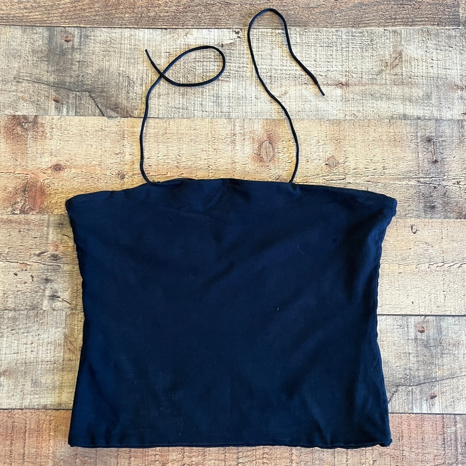 Cotton On Black Top String Tie Halter X-Large Tube Casual Summer