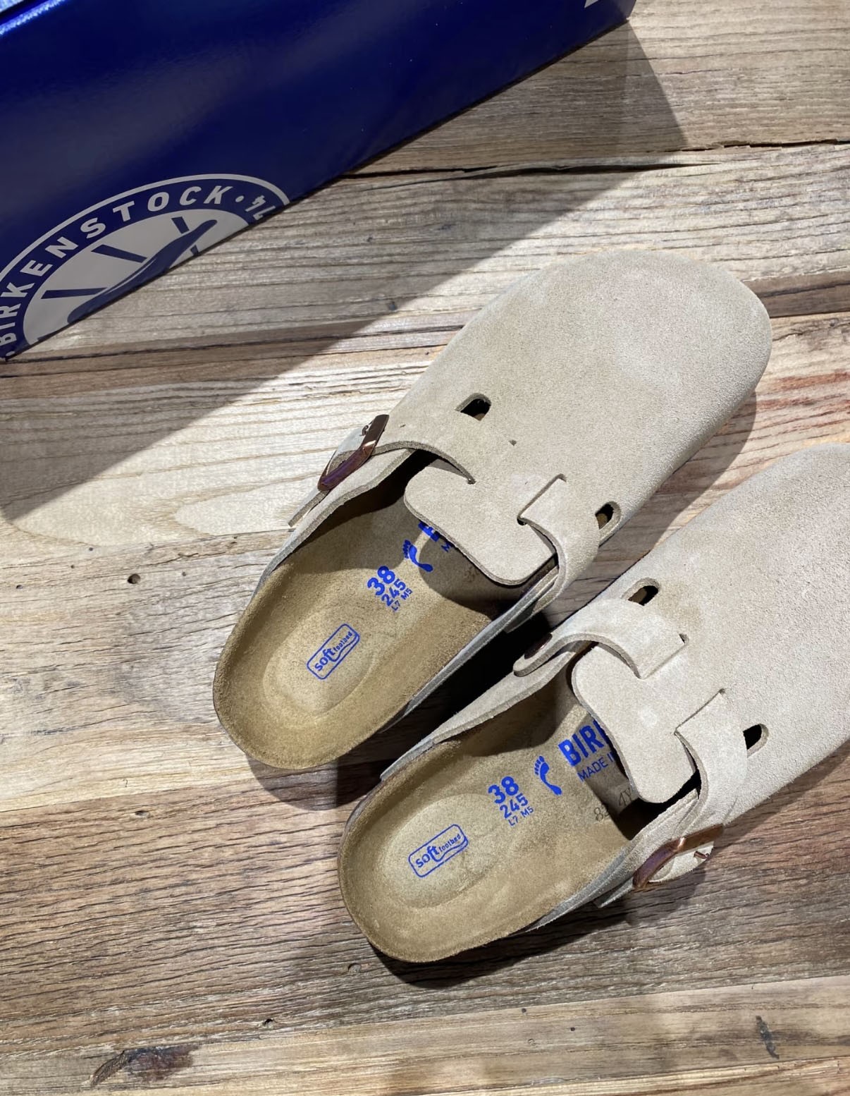 Birkenstock Boston Clog Soft Footbed Suede Taupe Unisex Shoes New Size EU37-45