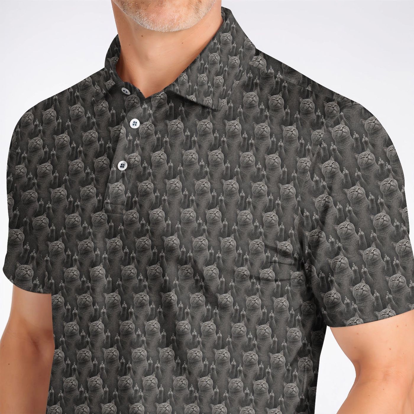 Cat Pattern Golf Polos, Funny Cats Golf Shirt, Cat Lover Golf Shirts