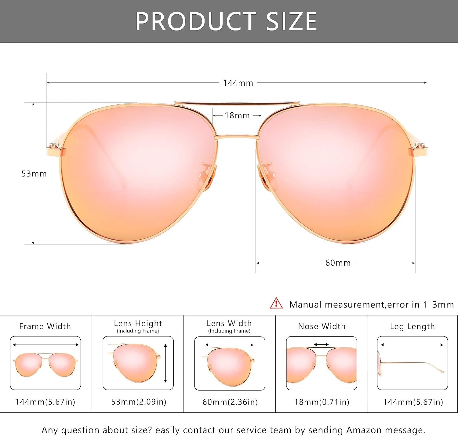 SUNGAIT Women’s Lightweight Oversized Aviator Sunglasses – Mirrored Polarized Le