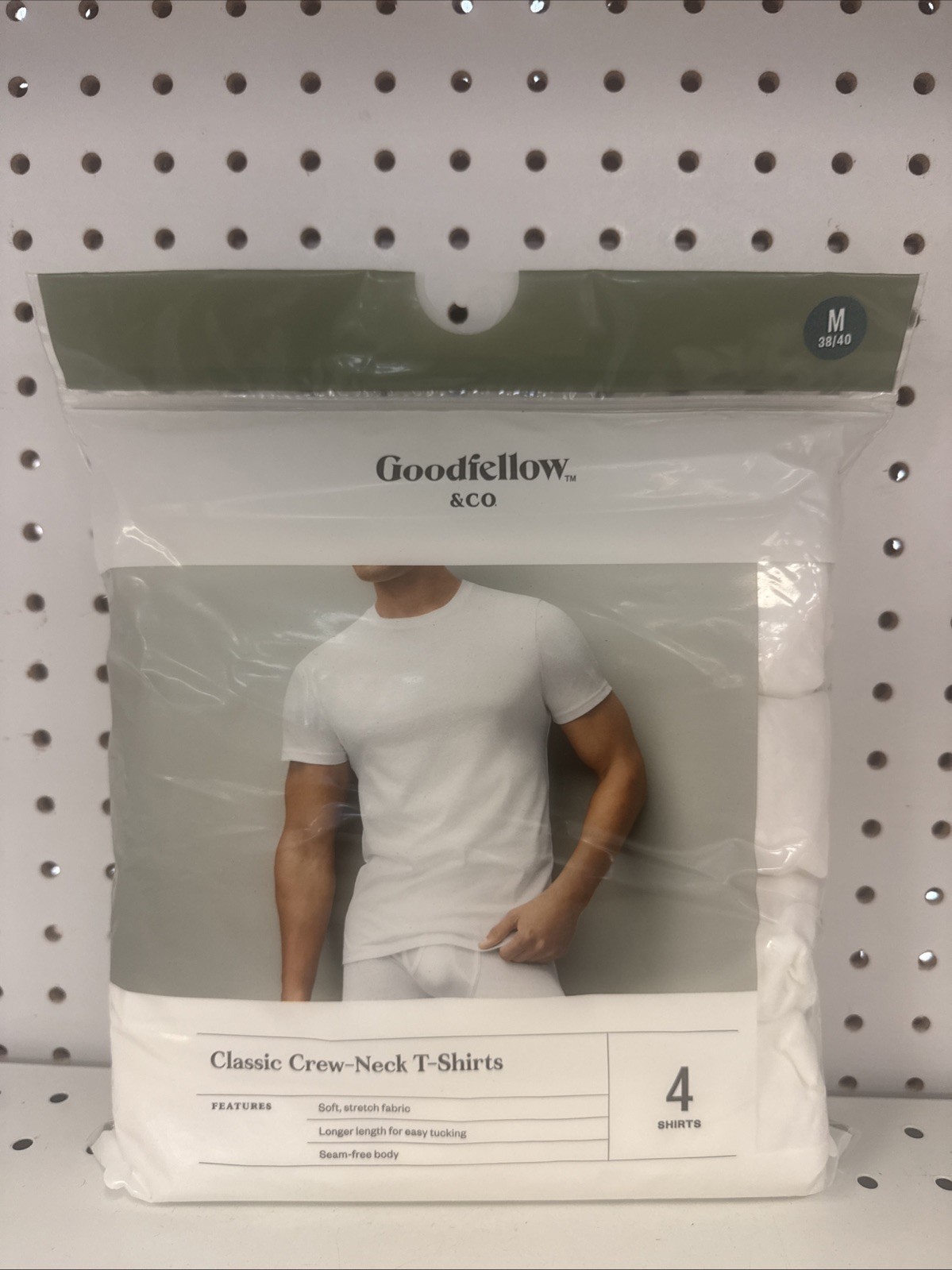 Good Fellow White Classic Basic Crew Neck Short Sleeve T Shirts Mens Size Medium