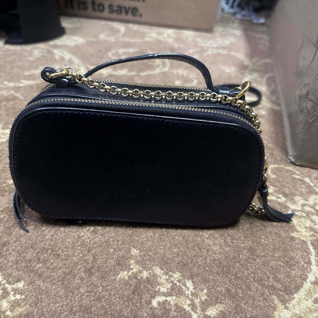 Authentic Chloe C Mini Vanity Cross Bag- Black Leather