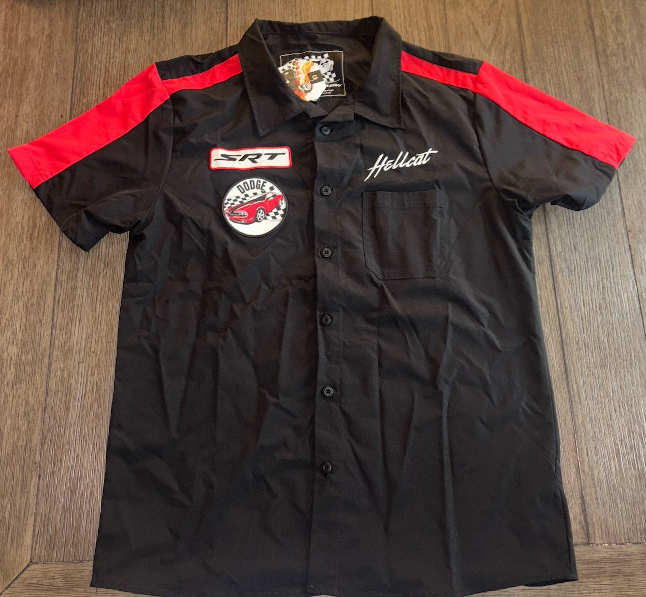 Dodge X Reason Hellcat SRT Mechanic Style Shirt MSRP $44 Raise Hell Mopar