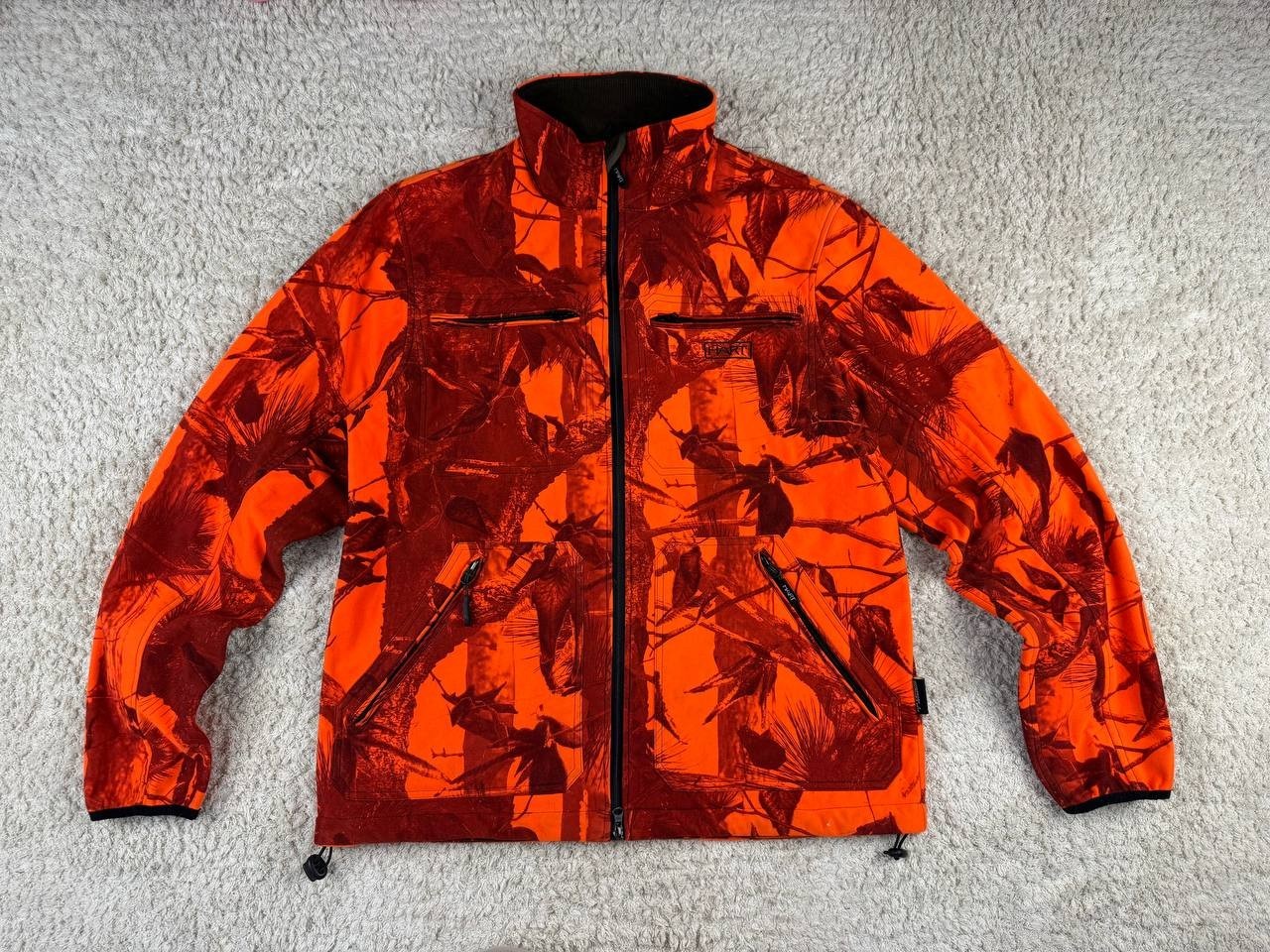 Men’s Hart Sobsun-o Orange Softshell Fleece Full Zip Jacket Print Tactical