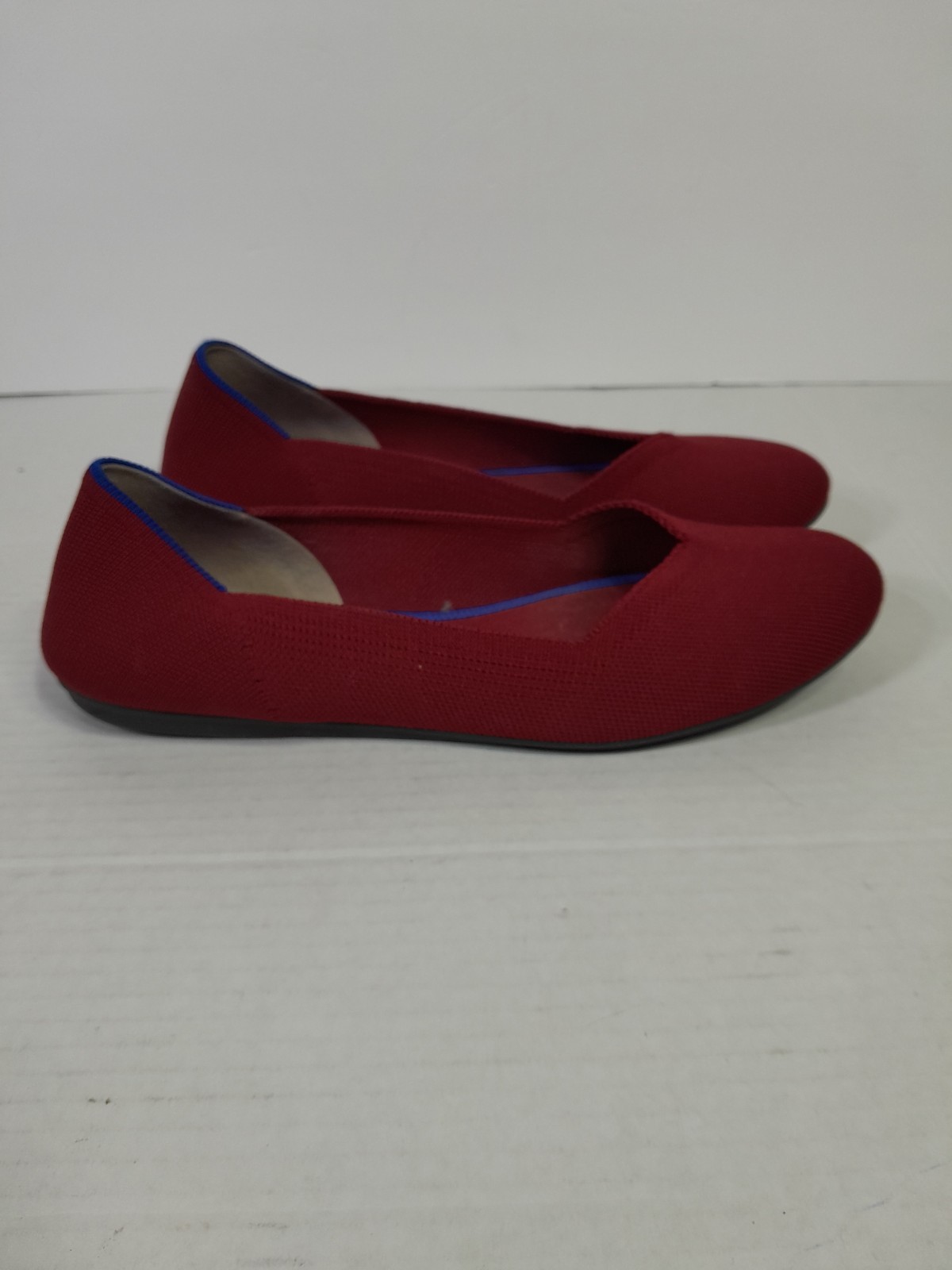 Rothy’s The Flat Round Toe Slip-On Luxury Ballet Flats Red Women Sz 8.5 Maroon
