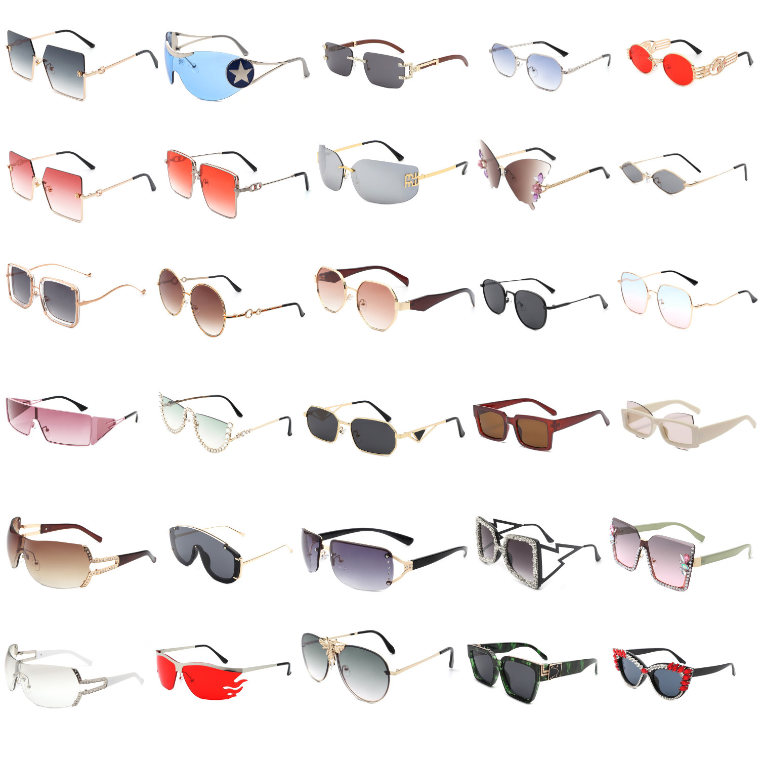 50PC Bulk Mixed Wholesale Assorted Sunglasses Lot Set New Unisex