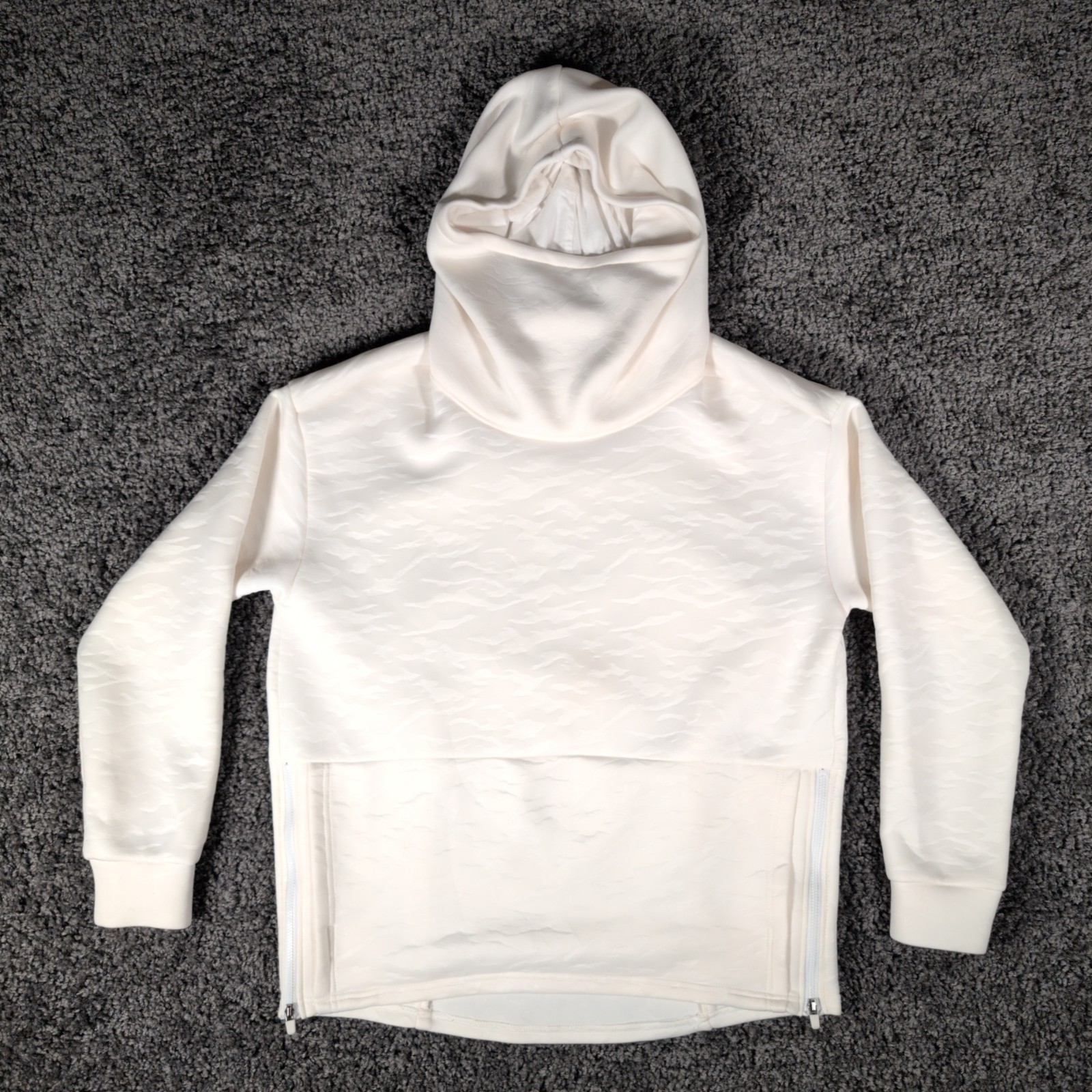 Fabletics Outbound Hoodie Pullover Sweatshirt Women’s M Off White Scuba Side Zip