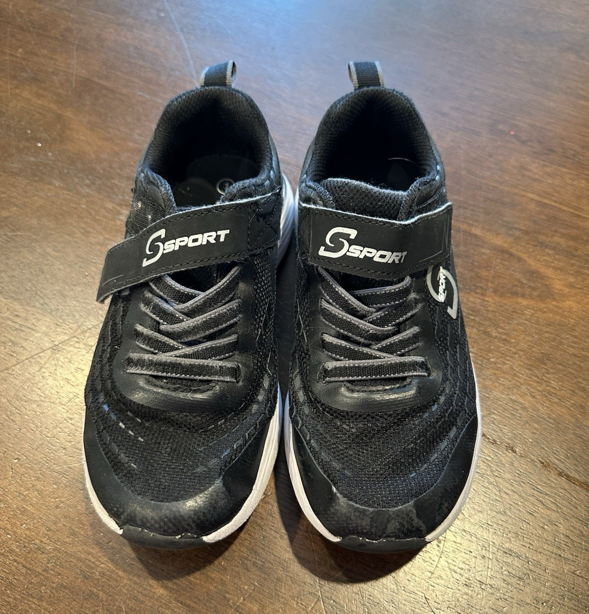 S Sport by Skechers Boys Black Hook & Loop Mesh Foam Sneakers 1