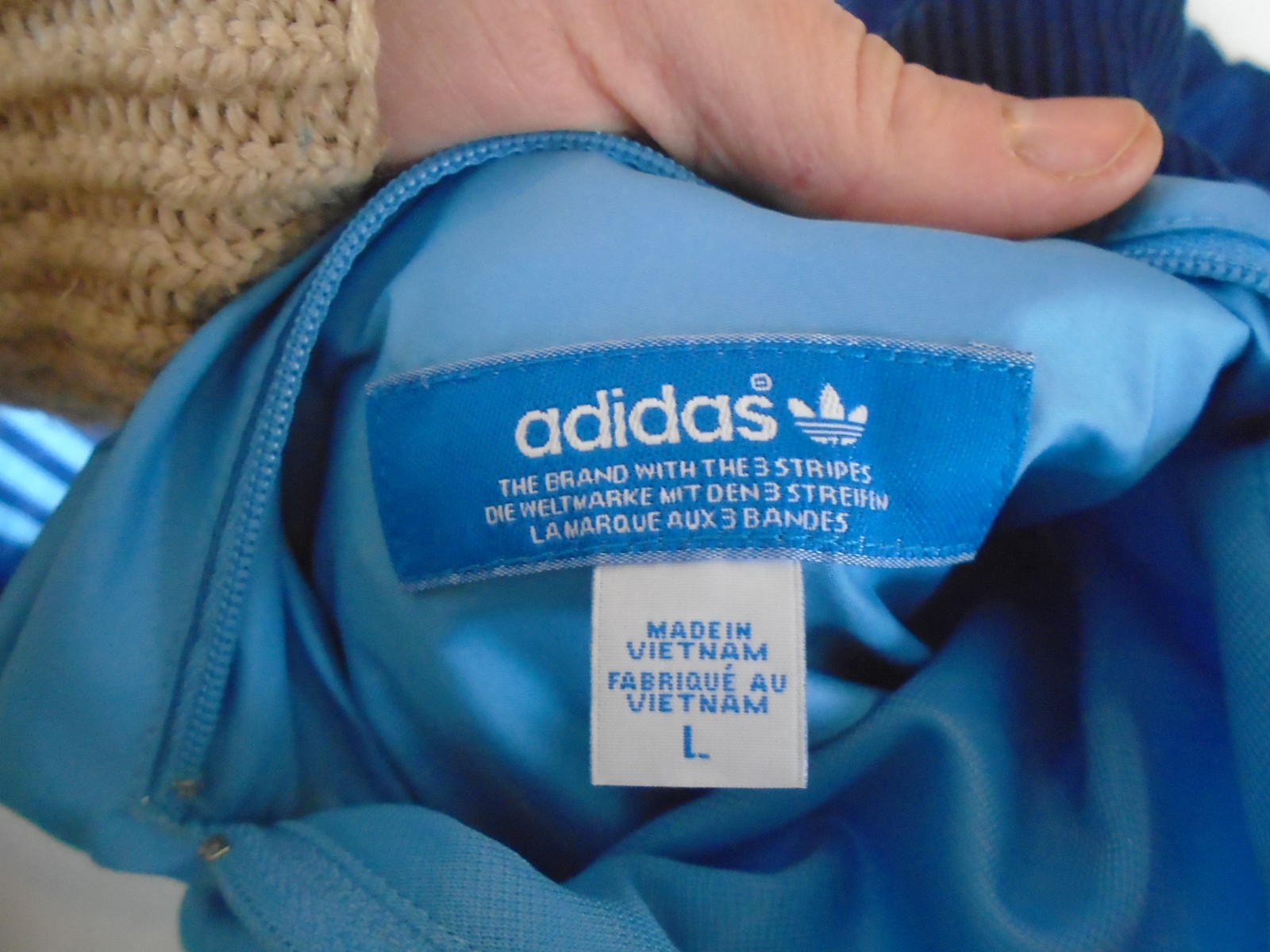 Adidas Reversible Windbreaker Jacket Sky Blue + Navy Men’s L Large READ DESC