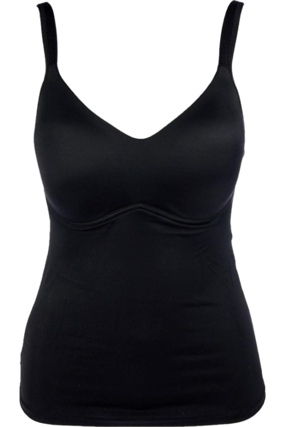 Rhonda Shear Molded Cup Cami Tank Top Black