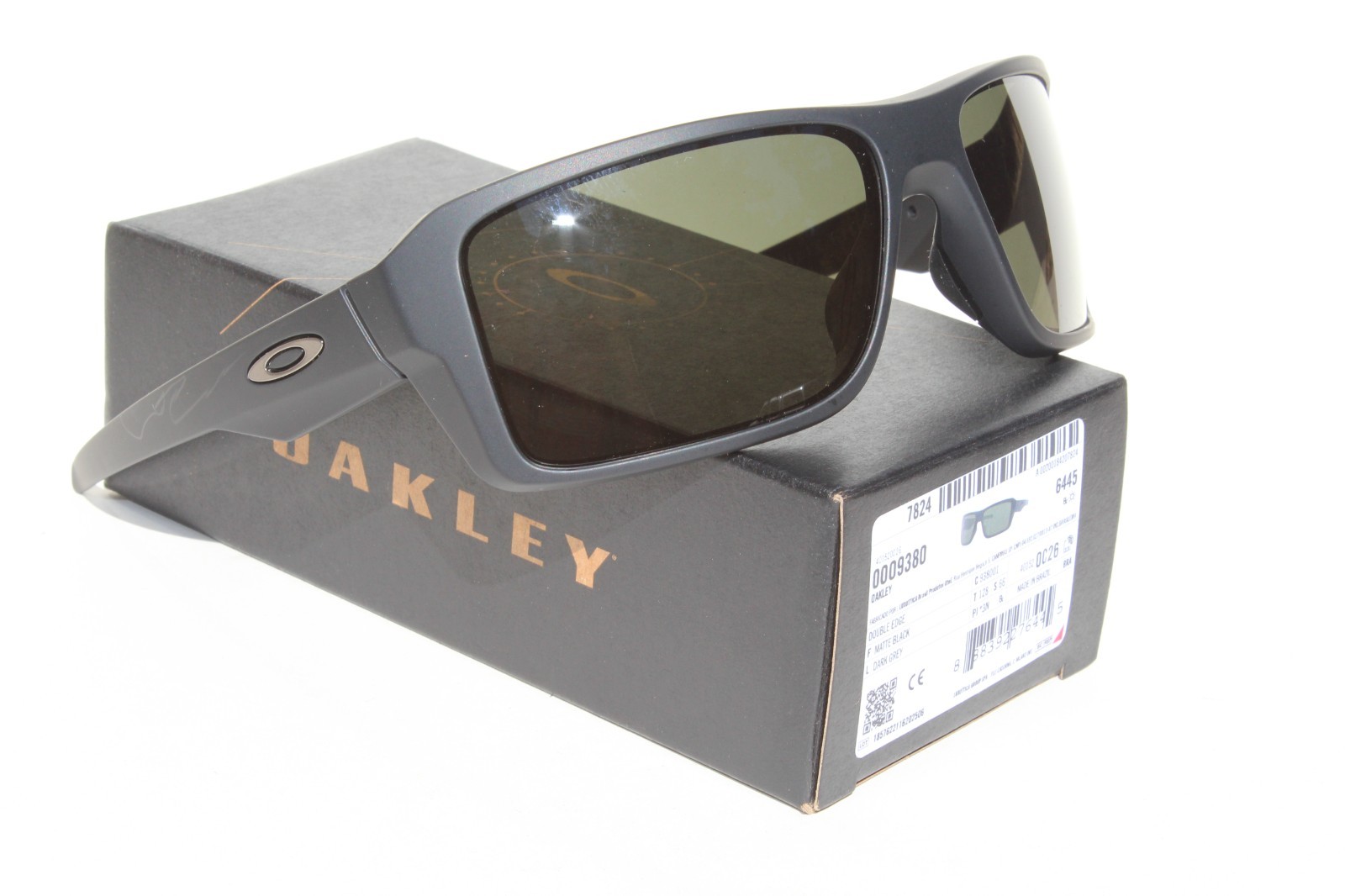 OAKLEY Double Edge Sunglasses Matte Black/Dark Grey OO9380-01 NEW