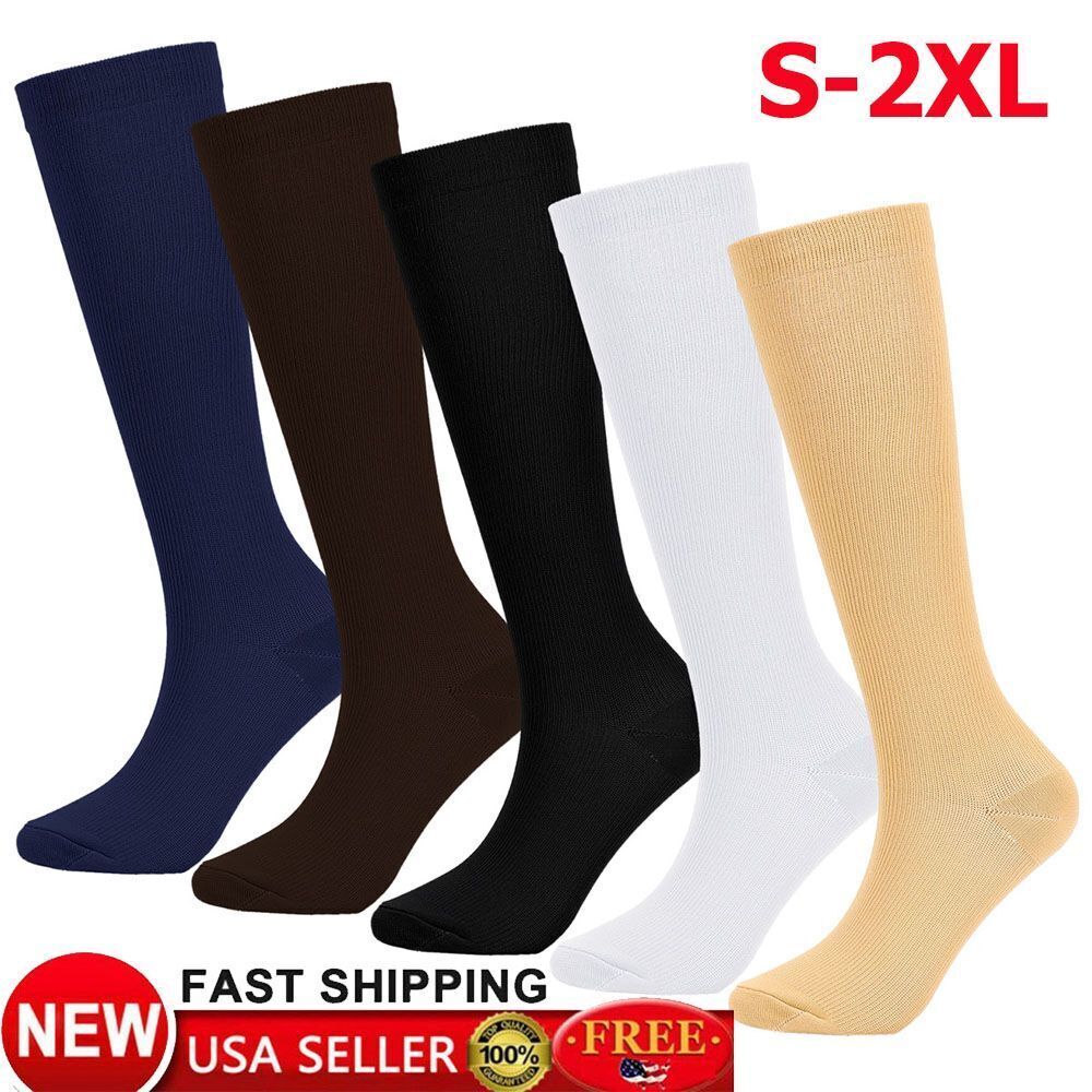 Compression Socks Pain 20-30-mmHgRelief Calf Leg Foot Support Stocking Men&Women