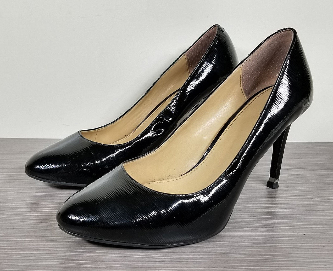 Michael Kors ‘Ashby’ Almond Toe Pump, Black Patent Leather, Womens Various Sizes