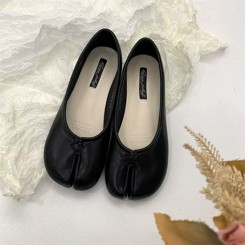 BLACK, BURGUNDY, POLKA DOT Ballerina Pump Split Toe Ballet Flats Women
