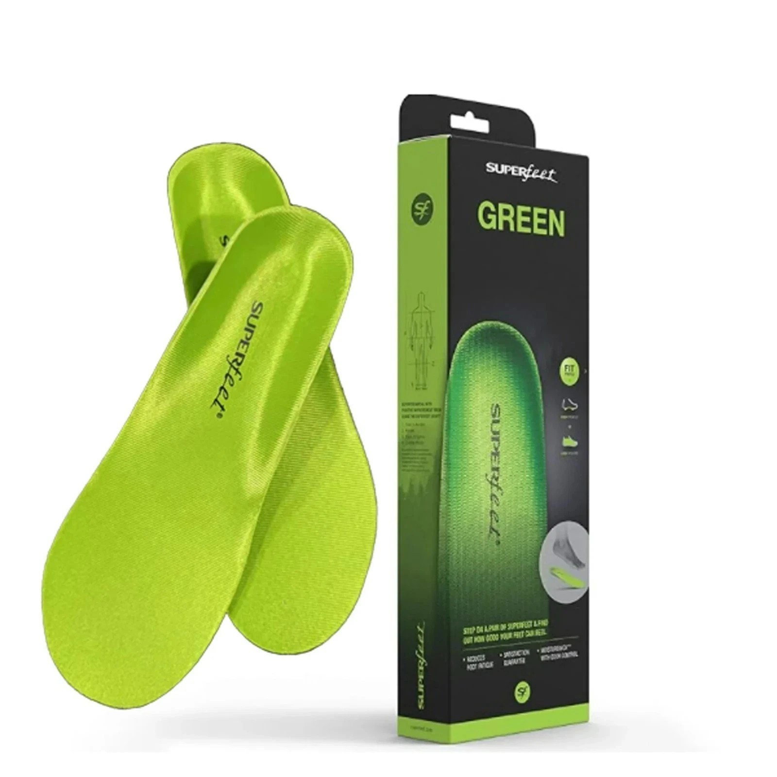 Superfeet Green Insoles, Professional-Grade High Arch Orthotic Insert Size E