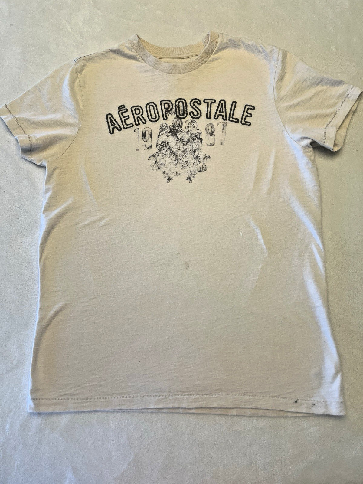 vintage grunge aeropostale off white t shirt men logo 1987thrashed