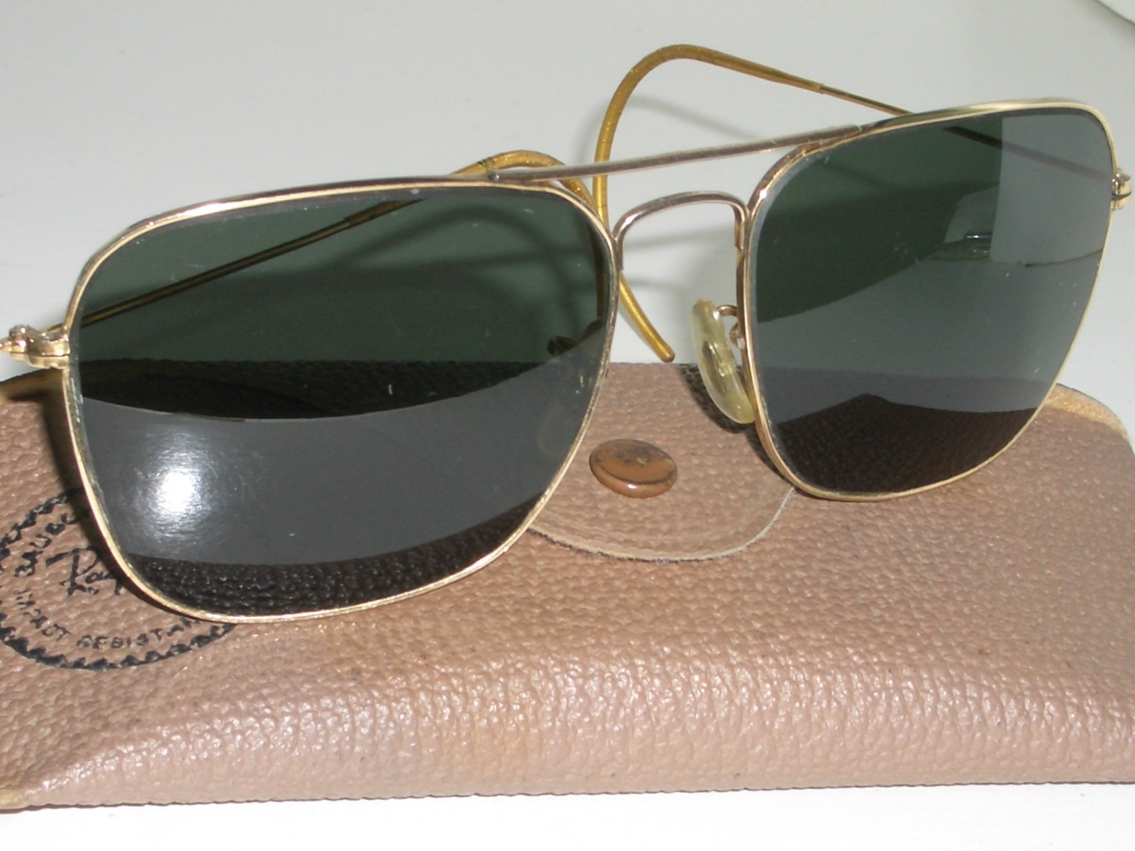 58[]16mm 1960’s VINTAGE B&L RAY BAN 1/30 10K GO G15 CARAVAN AVIATOR SUNGLASSES