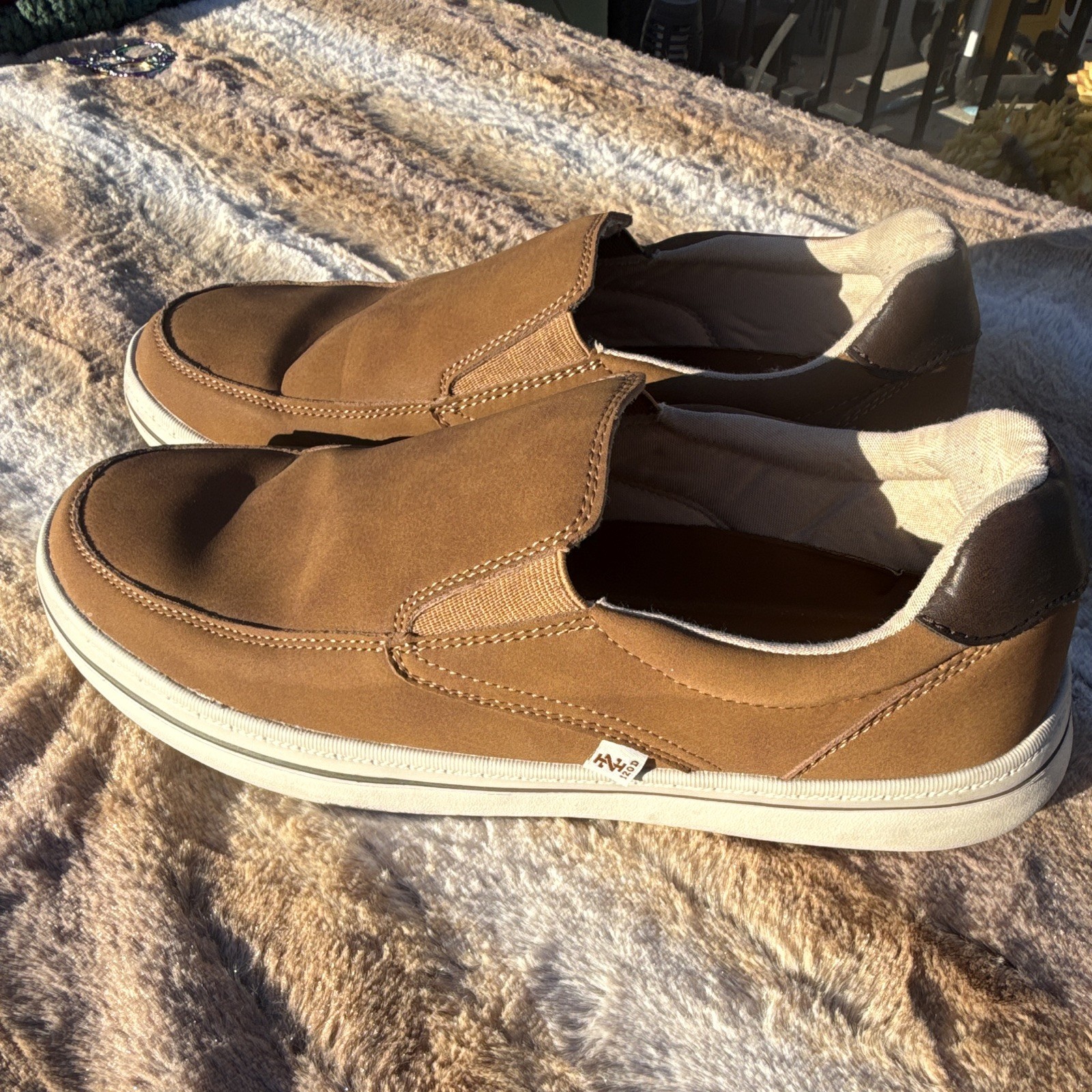 IZOD «Barlow» Ne Memory Foam Brown Synthetic Slip-On Loafers Men’s 10M