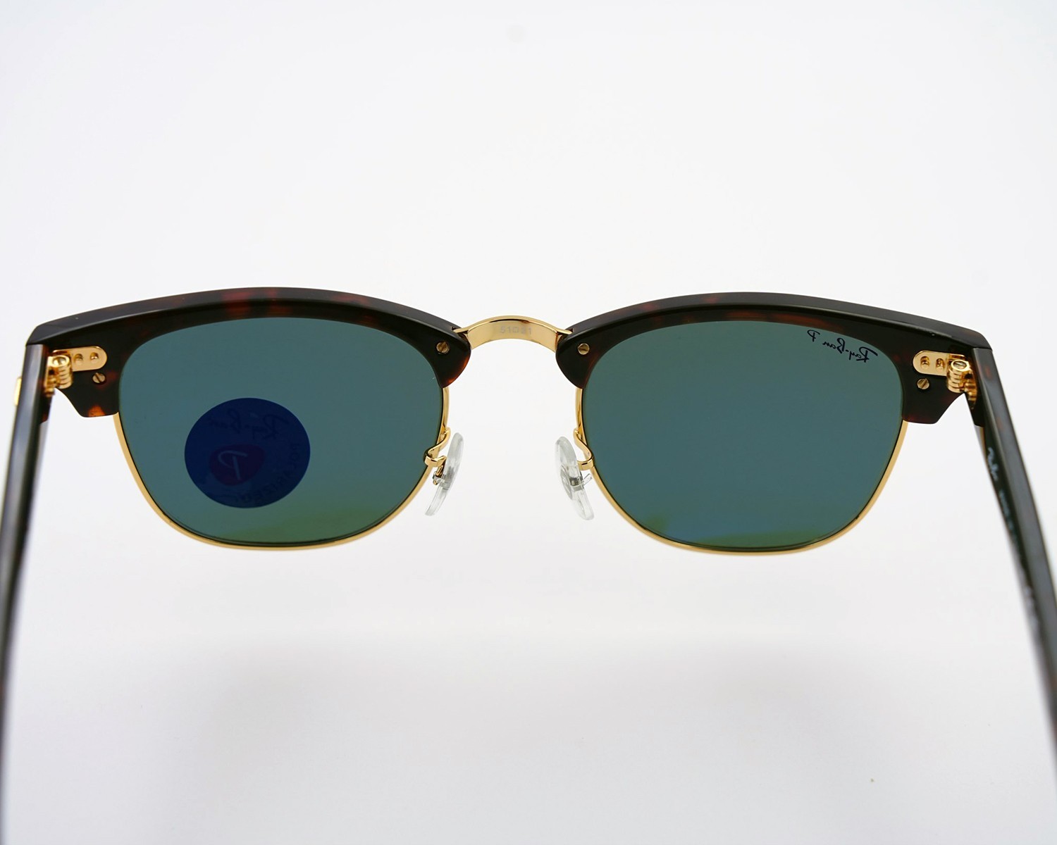 Ray-Ban Sunglasses RB3016 Clubmaster Tortoise Frame Polarized Green Lens 51mm