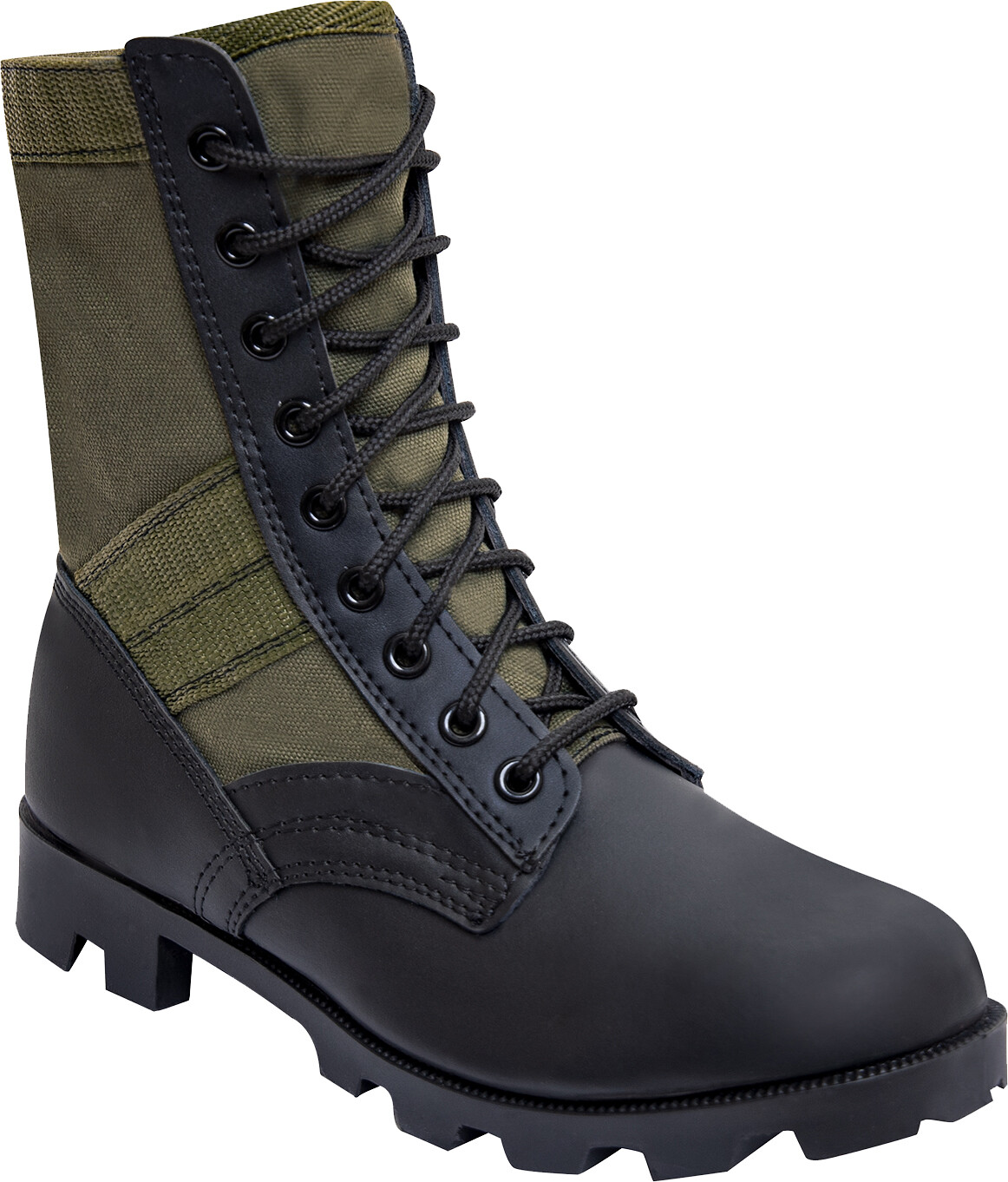 Olive Drab Jungle Boots Military Tactical Combat Boots 8″ High Leather & Canvas