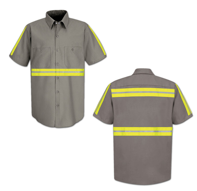 Red Kap Enhanced Visibility Hi Vis Reflective Safety Work Towing Uniform Shirts