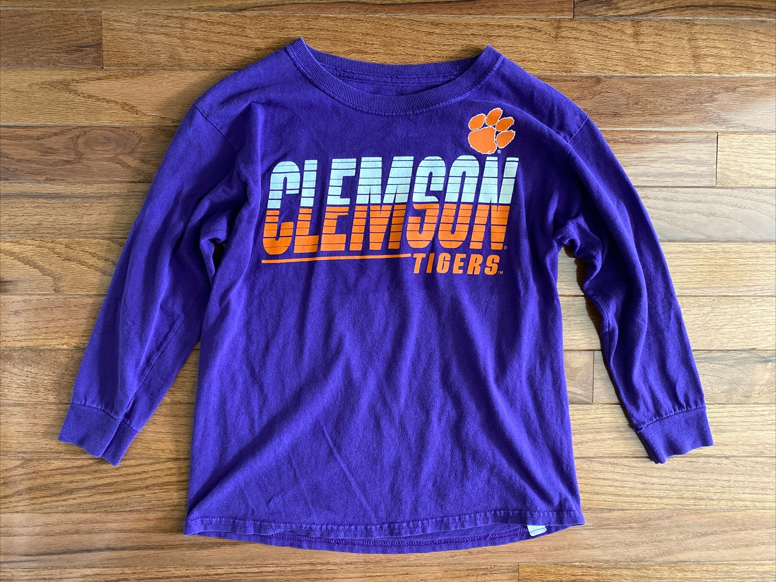Kids CLEMSON TIGERS Purple Long Sleeve Shirt Size Youth Small?