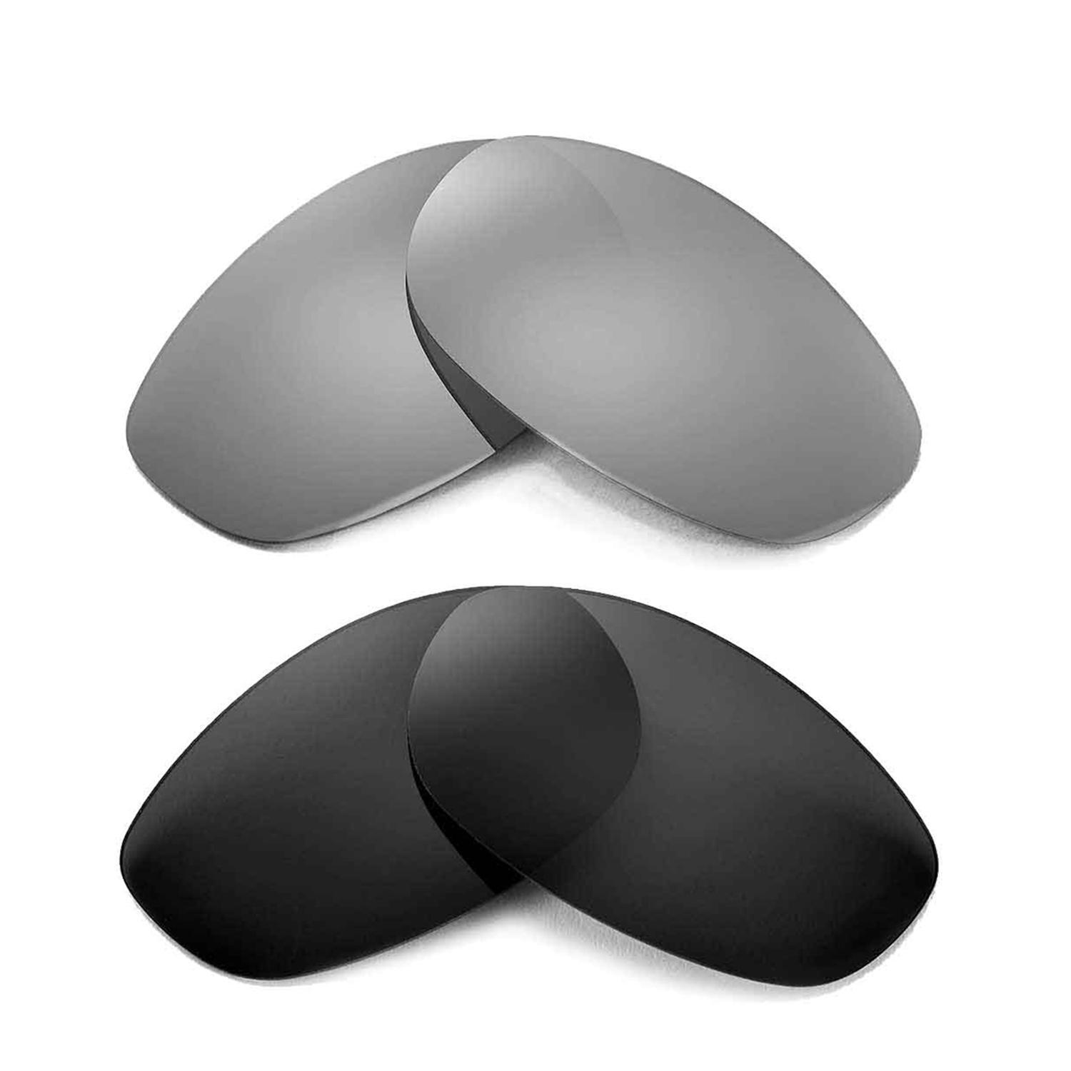 Walleva Two Pairs Polarized Lenses For Oakley Tightrope – Titanium + Black