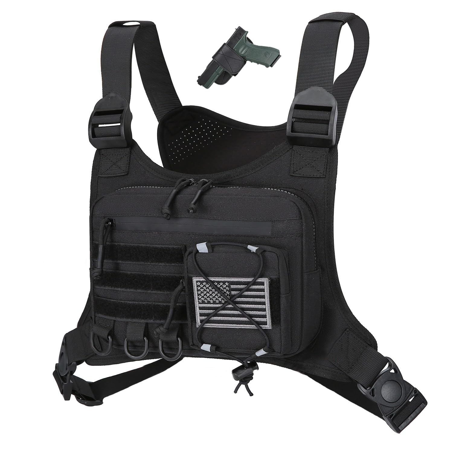 koculemi Outdoor Sports Chest Bag for Men, Chest Vest Holster Fits Most Pistols,