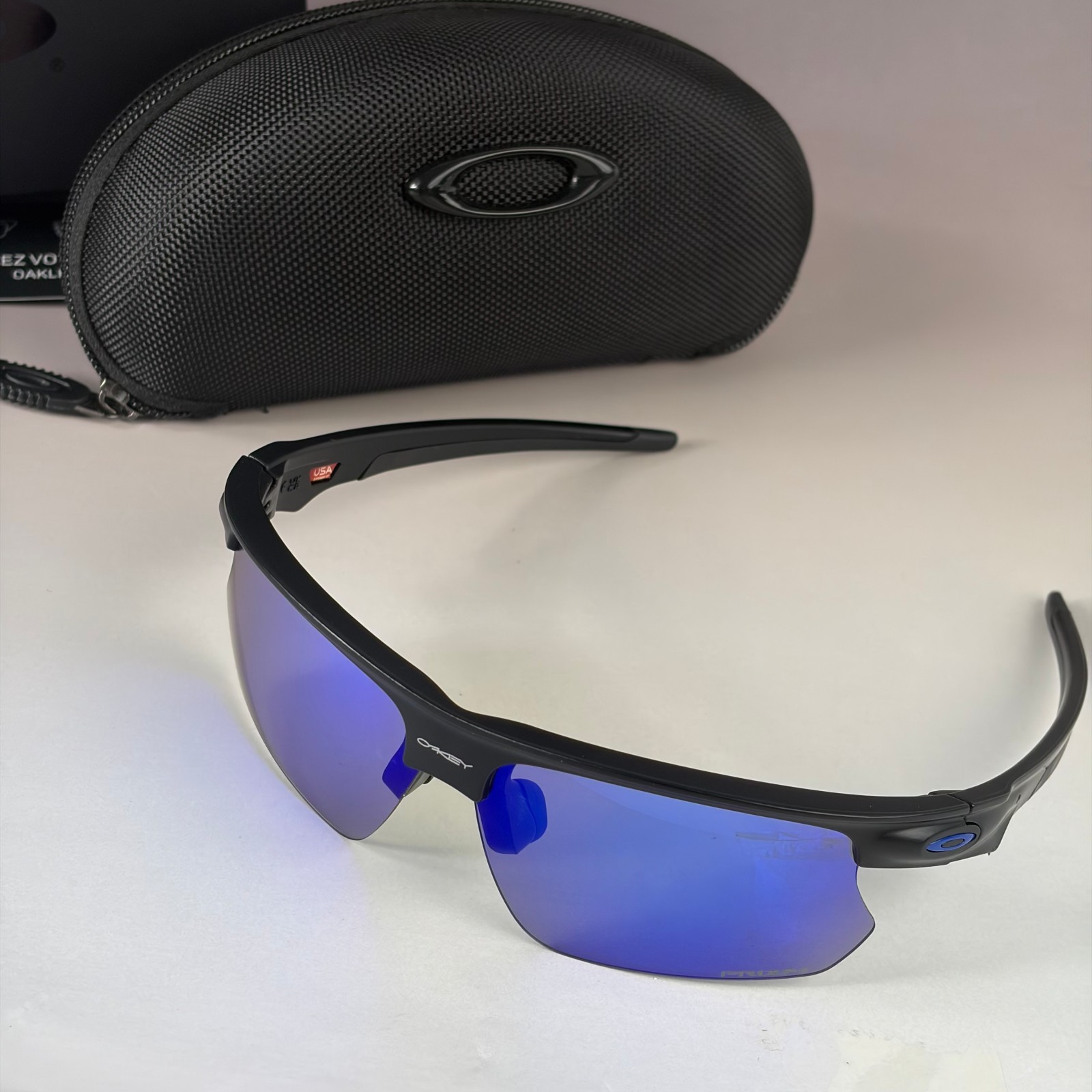 Oakley Bisphaera Sunglasses Matte Black Prizm Blue Lens With Case Sport Golf