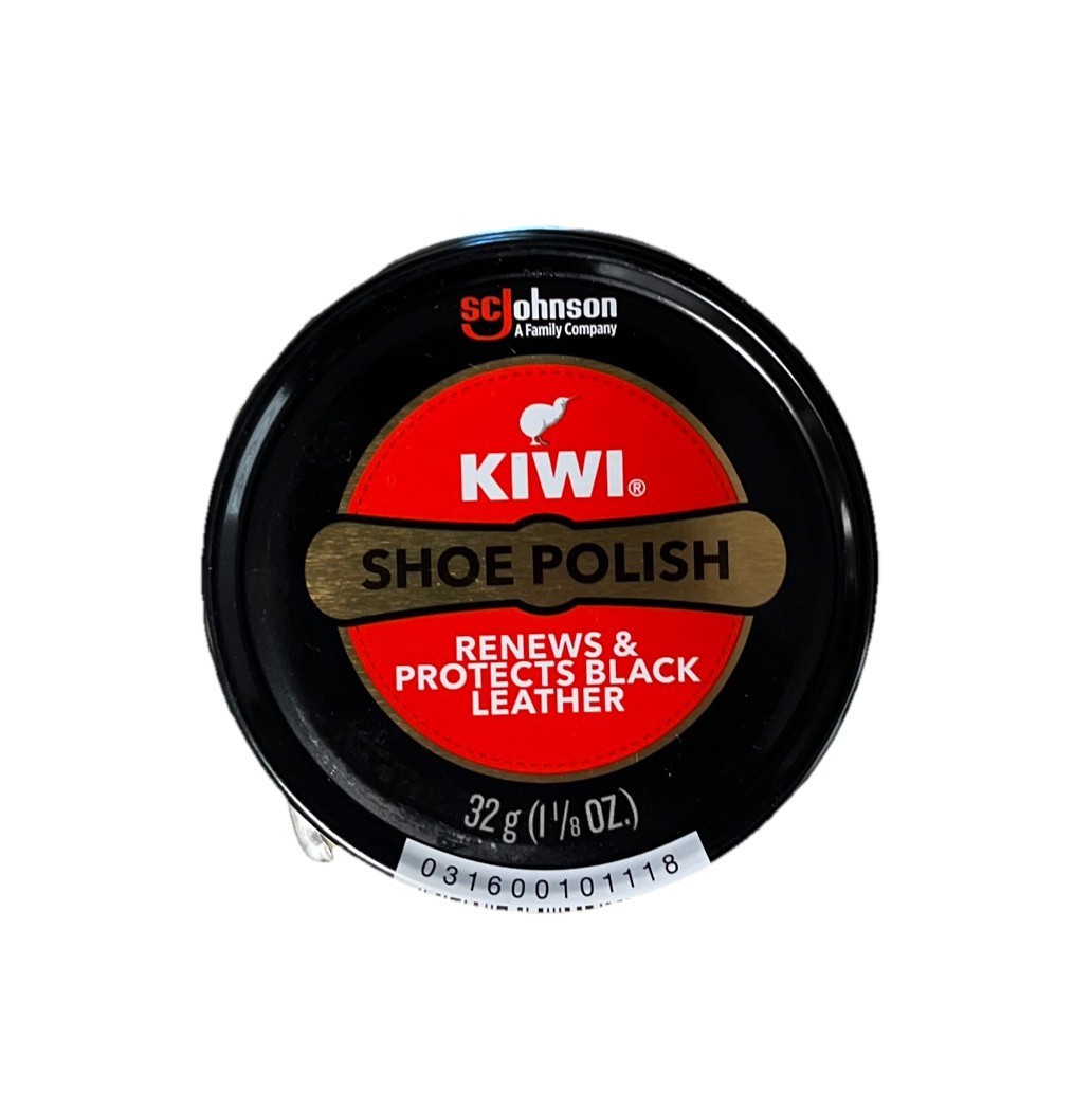 Kiwi Shoe Polish Black 32 Grams Metal Tin 1.125 Oz Protects Leather
