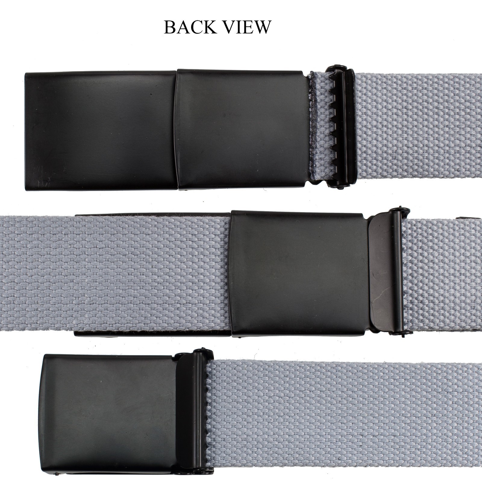 Unisex Fully Adjustable Canvas Web Belt with Black Flip Top Buckle 50» Long