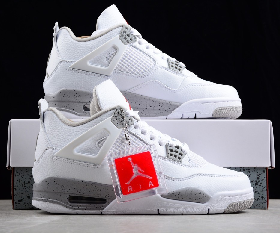Jordan 4 Retro «White Oreo » Men’s US Size 7-12 Basketball Shoes Mid Top