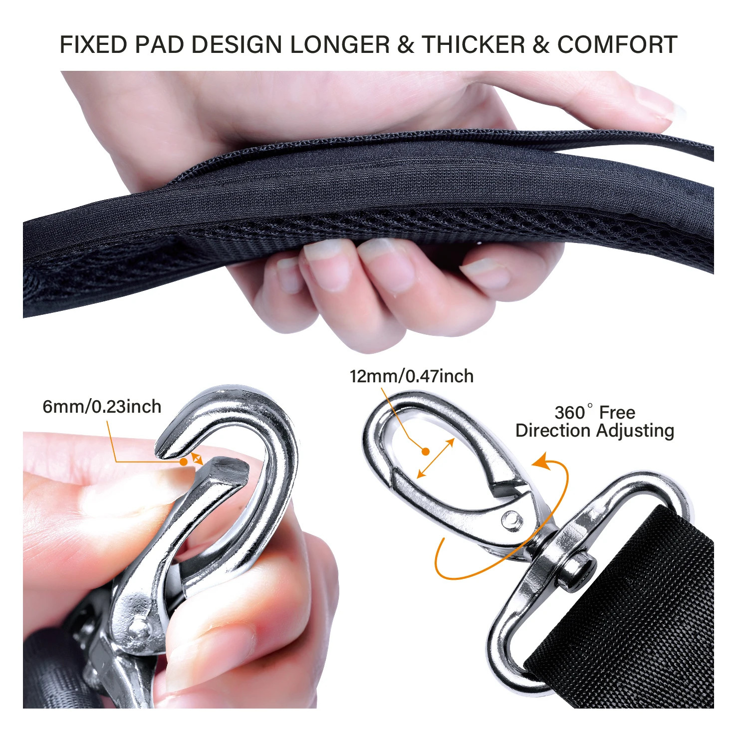 Universal 59-Inch Adjustable Shoulder Strap with Padded Comfort and Dual Buckles