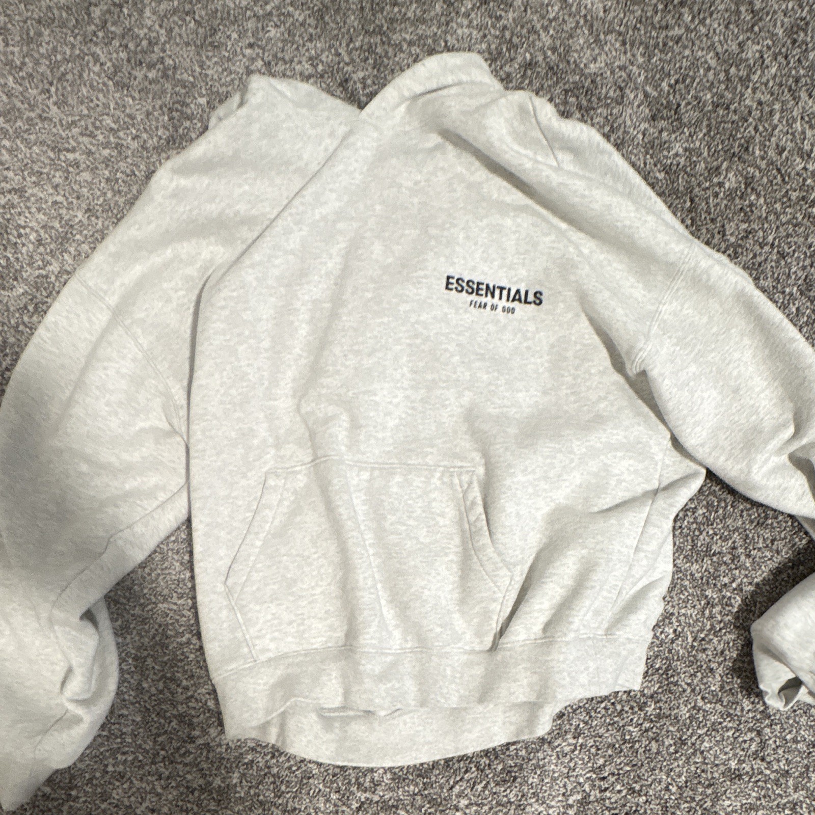 Essentials Fear of God Gray Solid Pullover Hoodie M Regular Logo Pocket Hooded