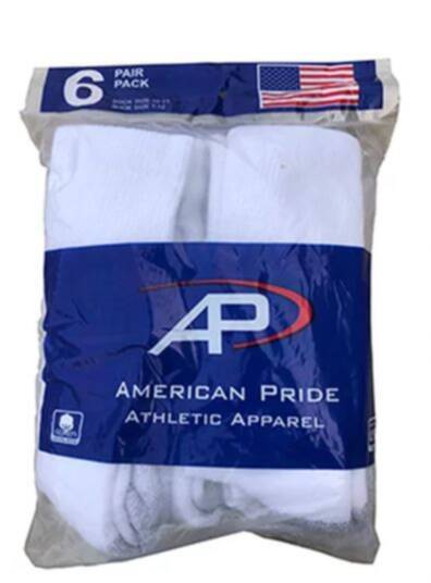 Men’s White Crew Socks 6-Pack