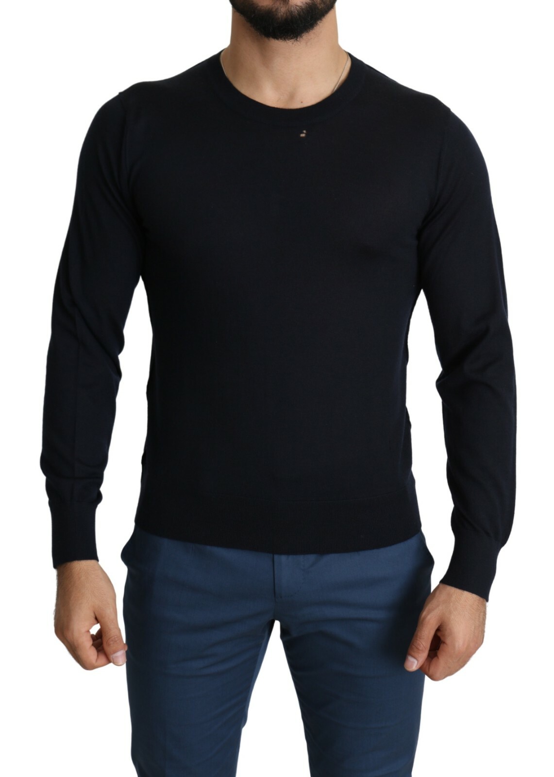 DOLCE & GABBANA Sweater Black Cashmere Crew Neck Sweatshirt IT44/US34/XS $1000