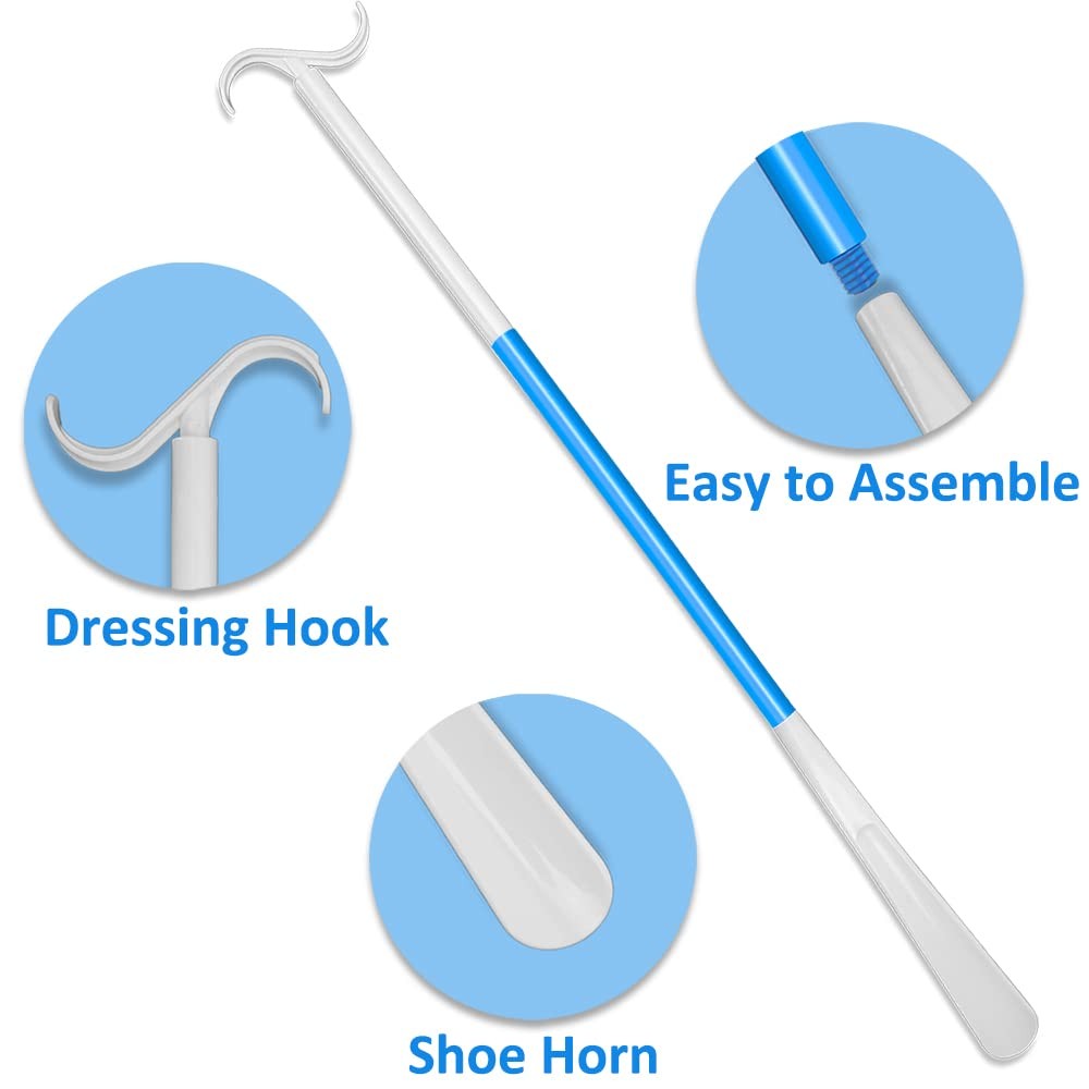 35.5 Inch Long Handled Shoe Horn, Dressing Stick, Sock Remover Aid Helper – V…