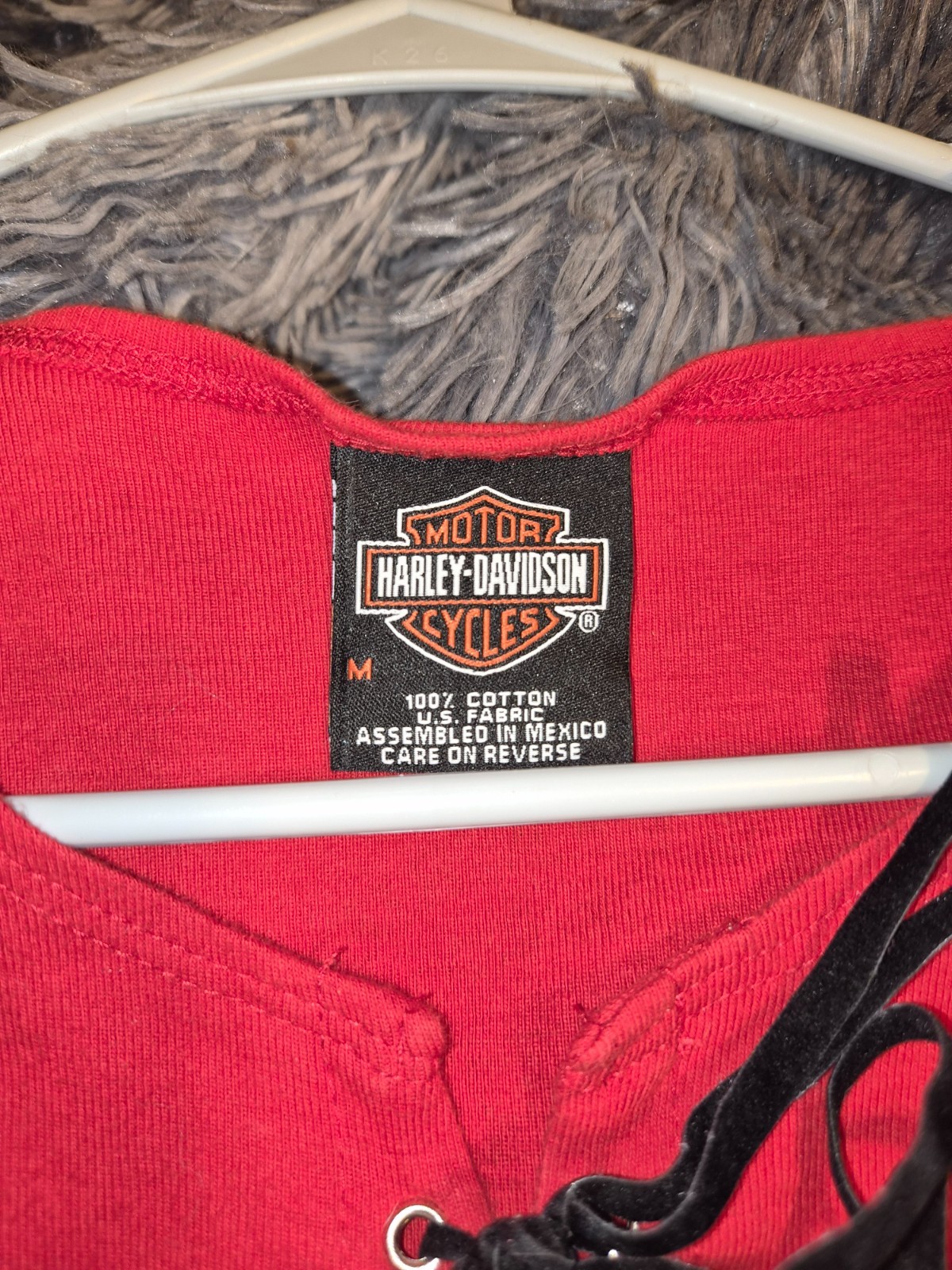 womens red harley davidson top size medium