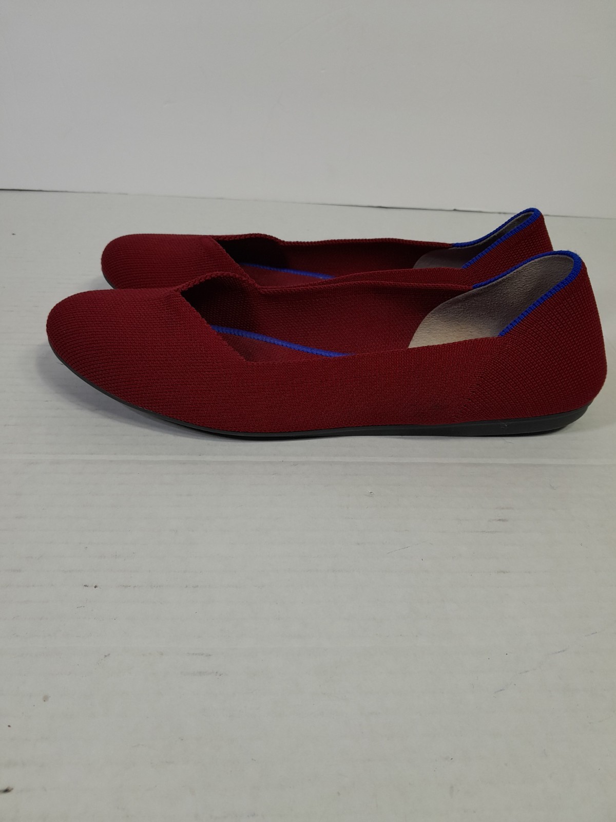 Rothy’s The Flat Round Toe Slip-On Luxury Ballet Flats Red Women Sz 8.5 Maroon
