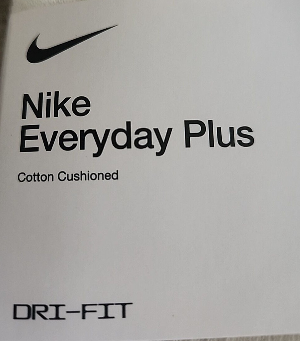 Nike Everyday Plus Cushioned Ankle Socks / L /6 Pack Unisex White NEW SX6899-100