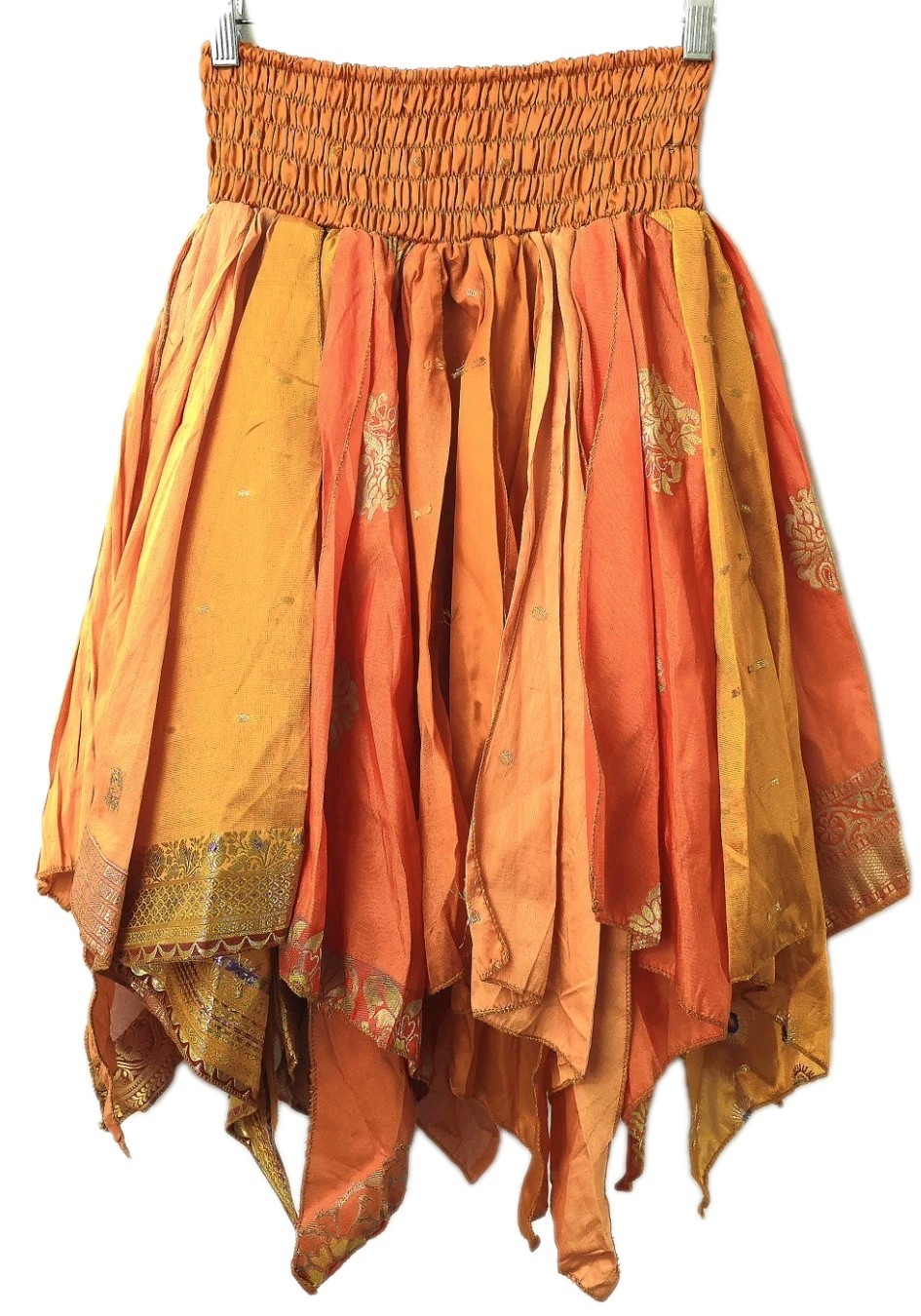~tav~ Silk Gypsy Fairy Pixie Peasant Asymmetrical Boho Handkerchief Skirt ~ #427
