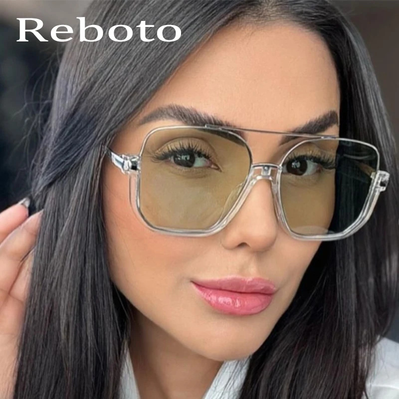 Double Bridge Square Sunglasses for Women Fashion Half Frame Sun Glasses Ladies