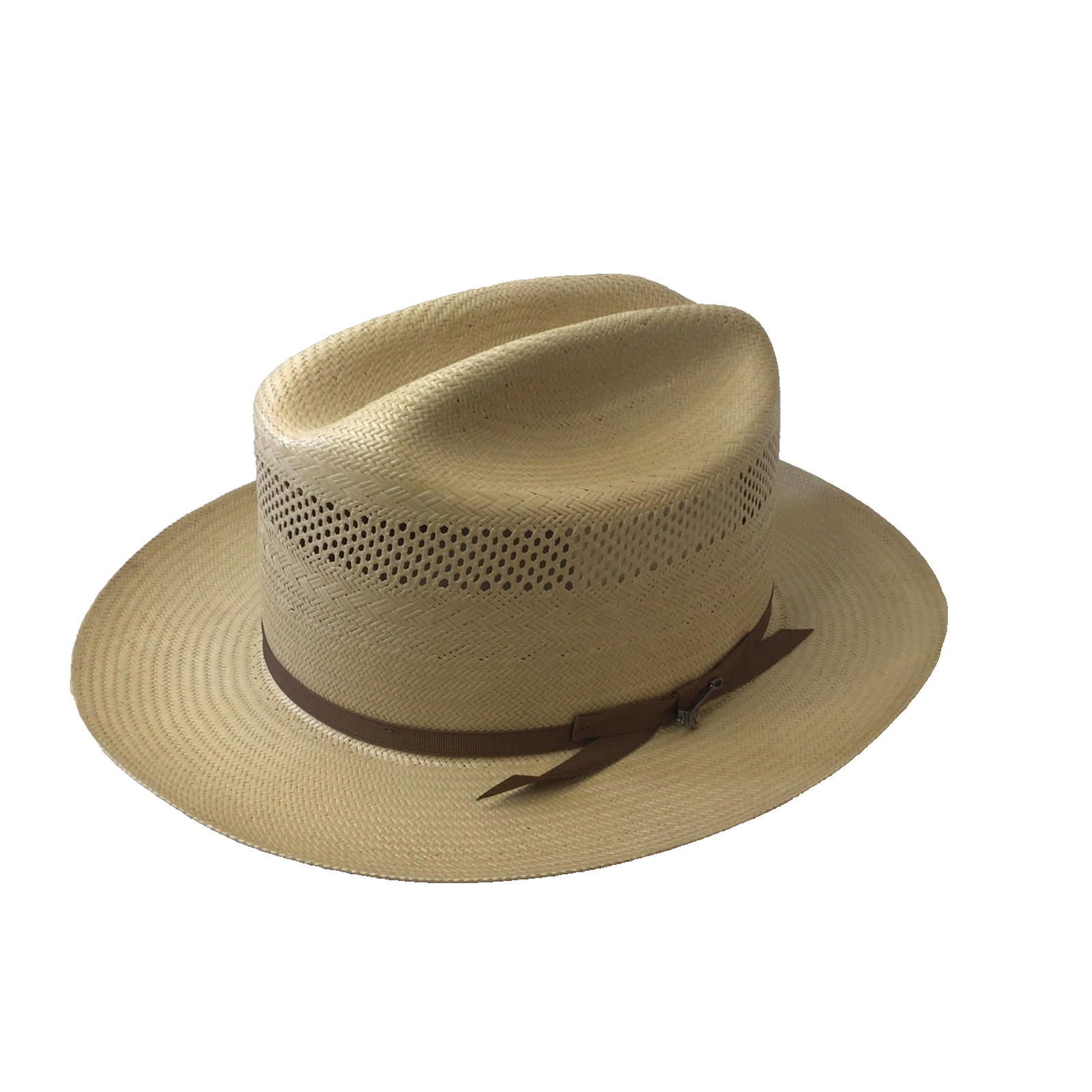 Stetson Open Road Vented Straw Western Cowboy Hat Toast Brown Size 7 5/8 New