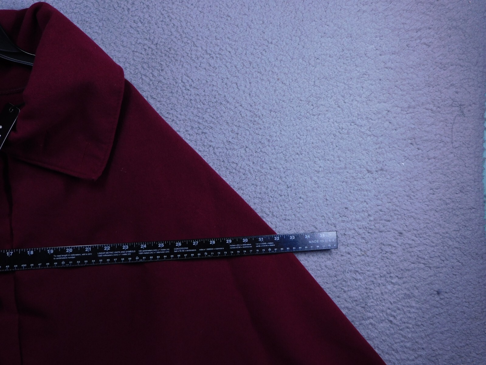Haute Monde Womens Maroon Turn Down Collar Button Poncho Cape NWT Made in Italy