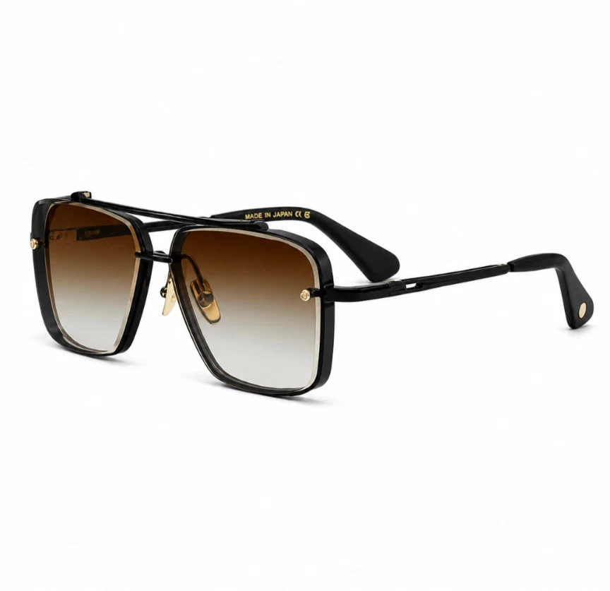 DITA MACH-SIX DTS121 Sunglasses Black/Brown Gradient 62-12-130mm With Case New