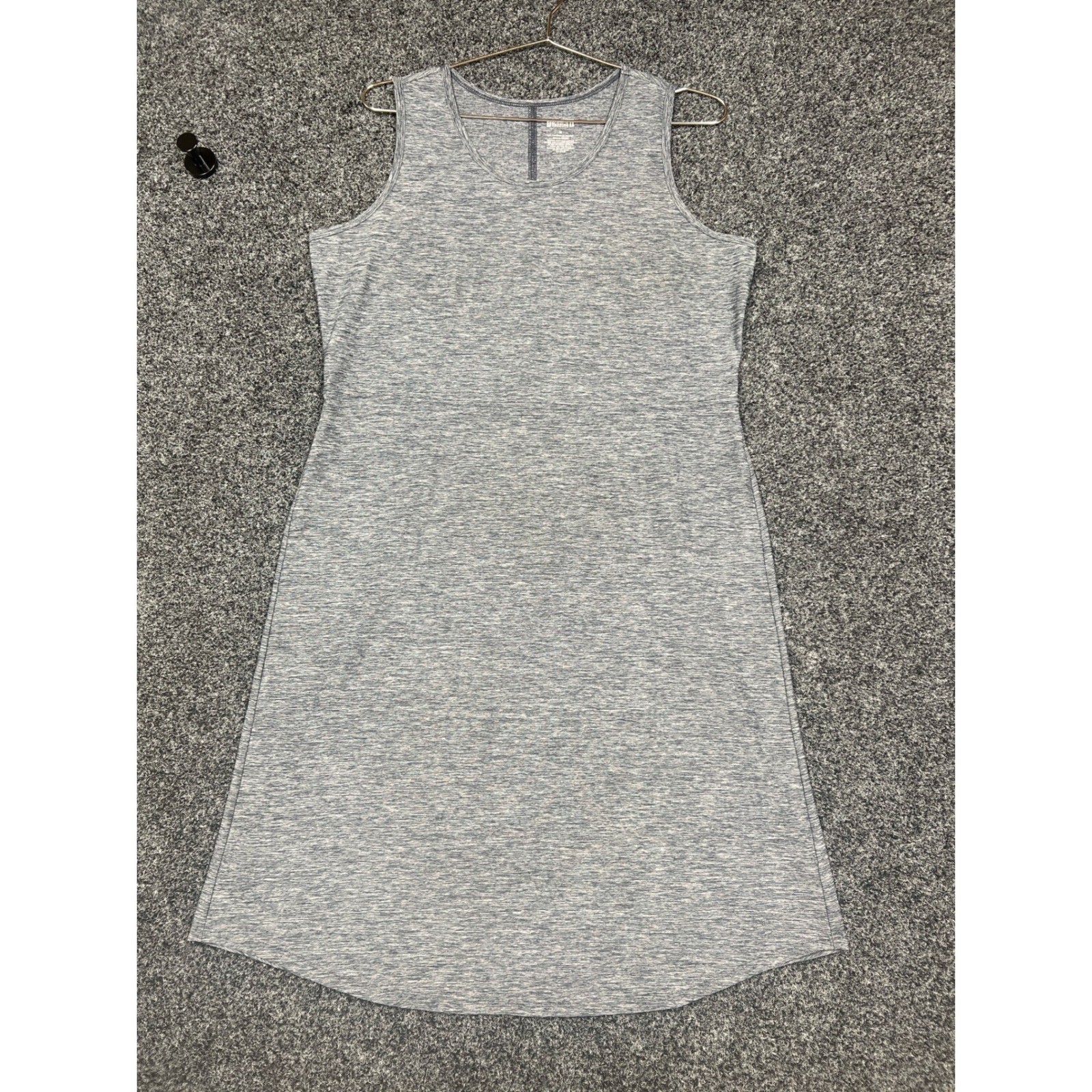 Duluth Trading Co Medium Ink Blue Grey Space Dye Sleeveless Shift Dress 69224